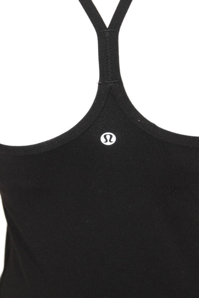 Lululemon Womens Basic Black Sleeveless Scoop Neck Polyester Tank Size 6