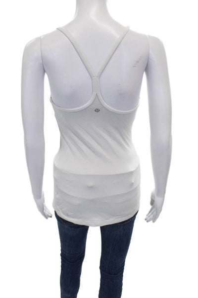 Lululemon Womens Basic Tank Scoop Neck White Nylon Sleeveless Size 6