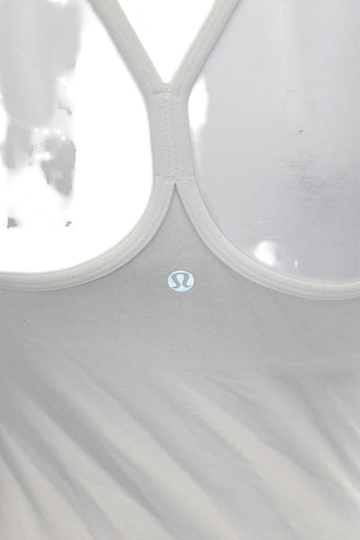 Lululemon Womens Basic Tank Scoop Neck White Nylon Sleeveless Size 6