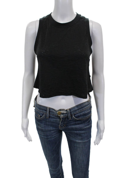 Lululemon Women Black Sleeveless Crew Neck Basic Tank Nylon Size 4