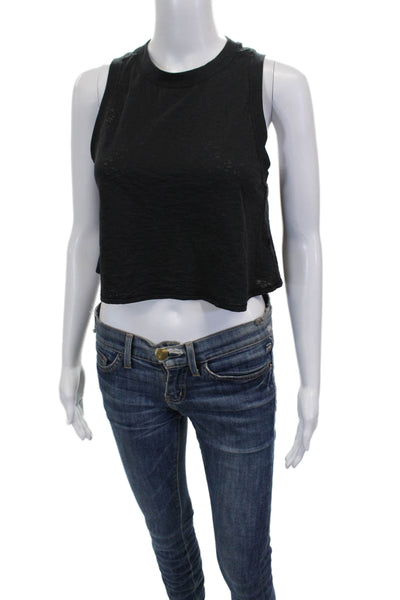 Lululemon Women Black Sleeveless Crew Neck Basic Tank Nylon Size 4