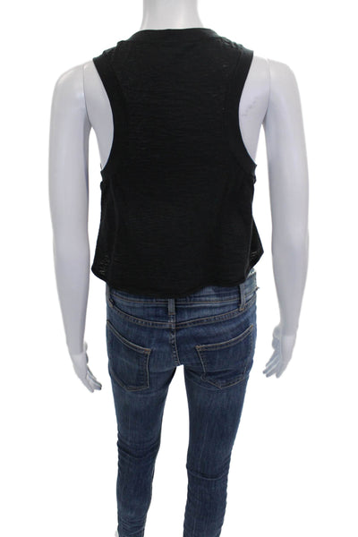 Lululemon Women Black Sleeveless Crew Neck Basic Tank Nylon Size 4
