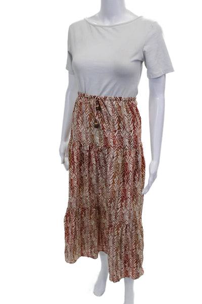 Shoshanna Women Multicolor Geometric Cotton Maxi Skirt Long Size M
