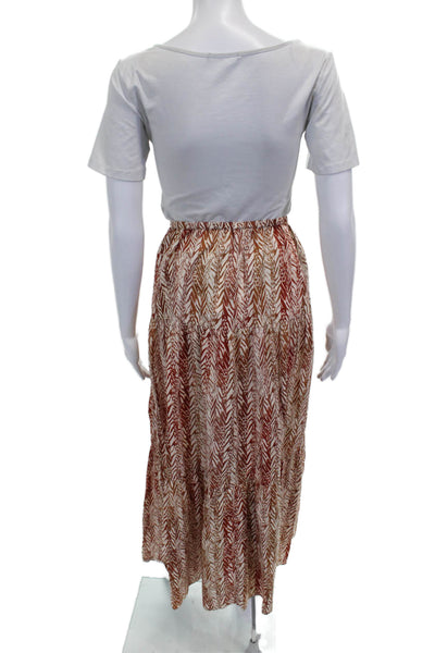 Shoshanna Women Multicolor Geometric Cotton Maxi Skirt Long Size M