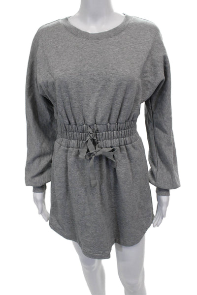 Cinq A Sept Womens Sweater Dress Gray Cotton Crew Neck Long Sleeve Size XS