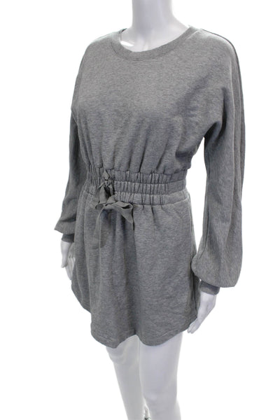 Cinq A Sept Womens Sweater Dress Gray Cotton Crew Neck Long Sleeve Size XS