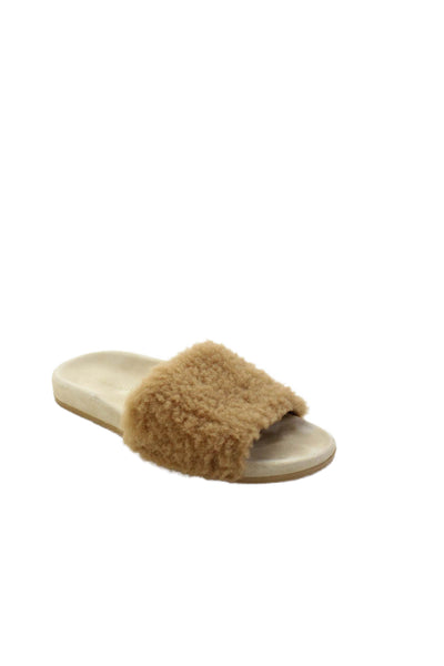 Jenni Kayne Womens Casual Shearling Detail Slippers Brown Size EUR 37