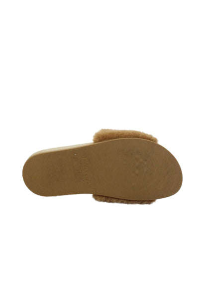Jenni Kayne Womens Casual Shearling Detail Slippers Brown Size EUR 37