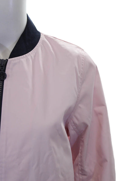 Tory Sport Womens Bomber Jacket Pink Zip Nylon Long Sleeve Size XS