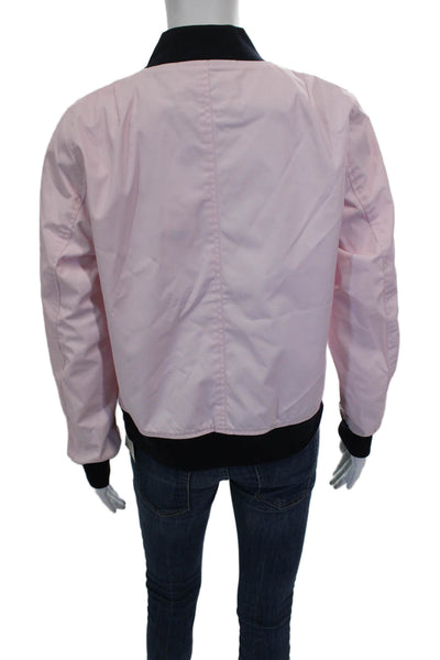 Tory Sport Womens Bomber Jacket Pink Zip Nylon Long Sleeve Size XS