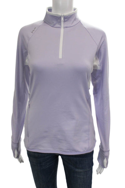 RLX Ralph Lauren Womens Purple Mock Neck Zip Pullover Long Sleeve Size XS