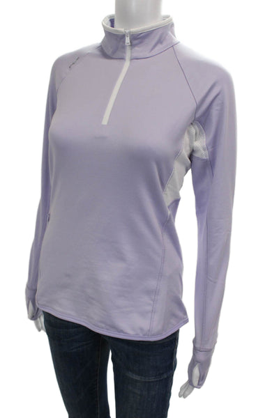 RLX Ralph Lauren Womens Purple Mock Neck Zip Pullover Long Sleeve Size XS