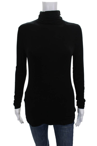 Michael Michael Kors Women Black Turtleneck Long Sleeve T-Shirt Rayon Size XS