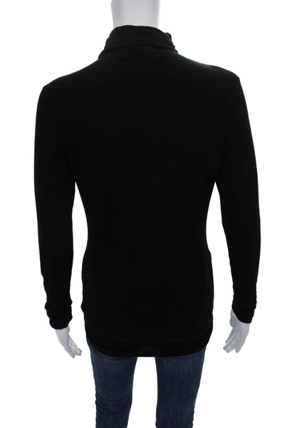 Michael Michael Kors Women Black Turtleneck Long Sleeve T-Shirt Rayon Size XS
