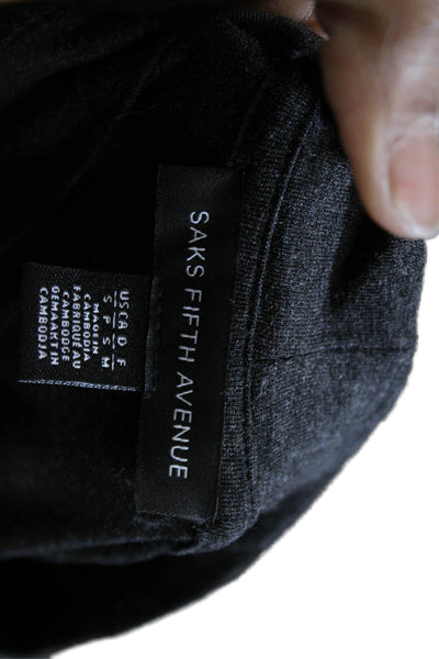 Saks Fifth Avenue Womens Basic Gray Mock Neck Short Sleeve T-Shirt Size S