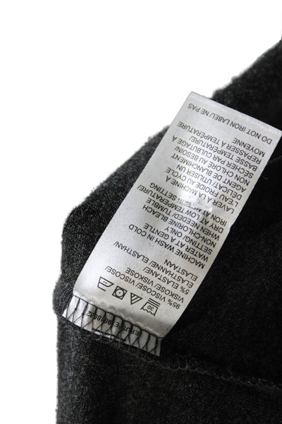 Saks Fifth Avenue Womens Basic Gray Mock Neck Short Sleeve T-Shirt Size S