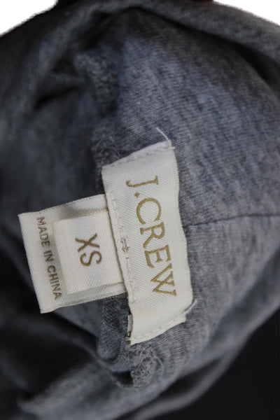 J Crew Womens Basic T-Shirt Gray Turtleneck Long Sleeve 100% Cotton Size XS