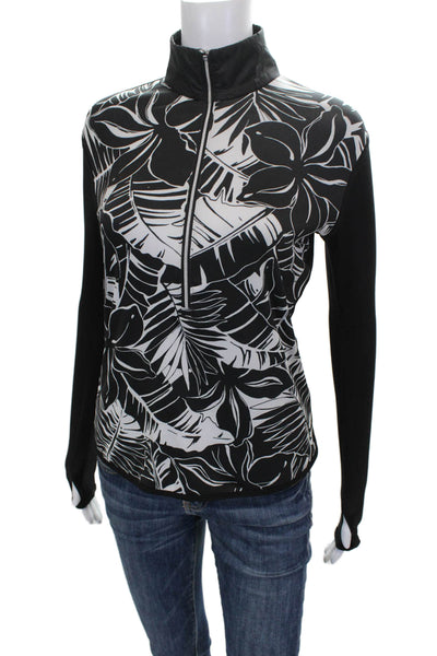 Polo Golf Ralph Lauren Women Floral Mock Neck Pullover Nylon Long Sleeve Size S