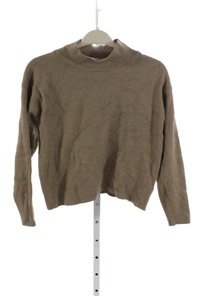 Quince Womens Brown Viscose Turtleneck Sweater Size XS