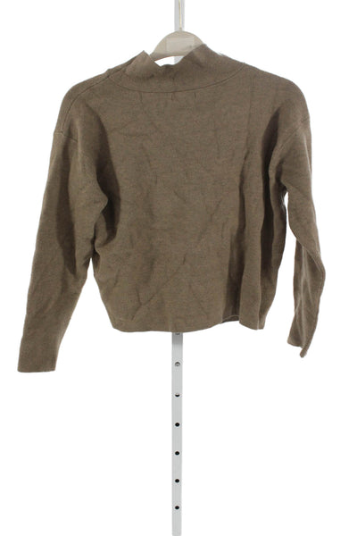 Quince Womens Brown Viscose Turtleneck Sweater Size XS