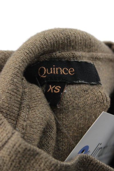 Quince Womens Brown Viscose Turtleneck Sweater Size XS