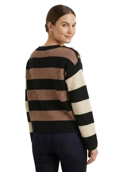 Madewell Women Gray Striped Merino Wool Boat Neck Sweater Size XS