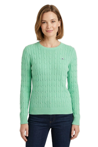 Vineyard Vines Womens Green Cotton Crewneck Long Sleeve Sweater Size XS