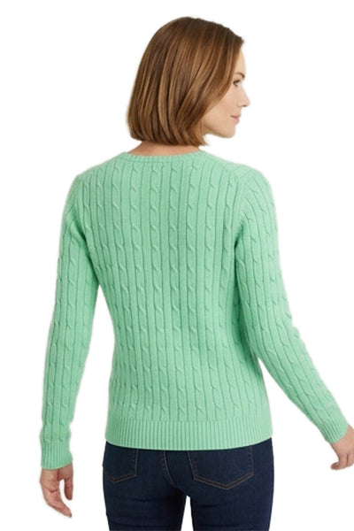 Vineyard Vines Womens Green Cotton Crewneck Long Sleeve Sweater Size XS