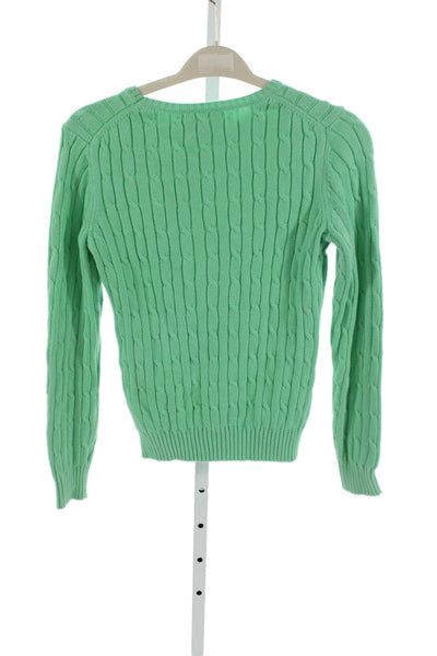 Vineyard Vines Womens Green Cotton Crewneck Long Sleeve Sweater Size XS