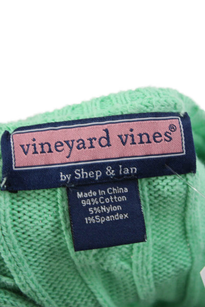 Vineyard Vines Womens Green Cotton Crewneck Long Sleeve Sweater Size XS
