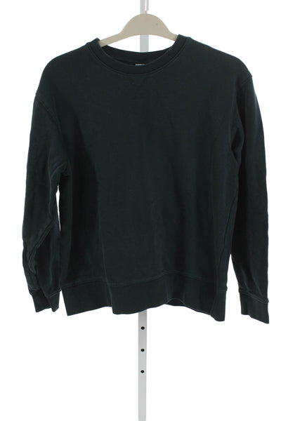 Zara Womens Green Cotton Solid Sweatshirt Size L