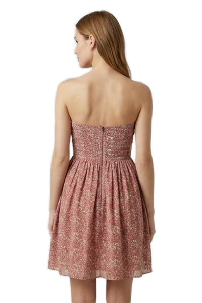 J Crew Women Red Floral Off The Shoulder Cotton Short Dress Size 0