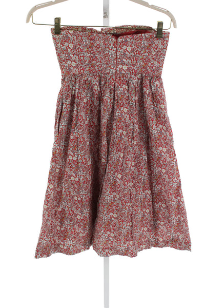 J Crew Women Red Floral Off The Shoulder Cotton Short Dress Size 0