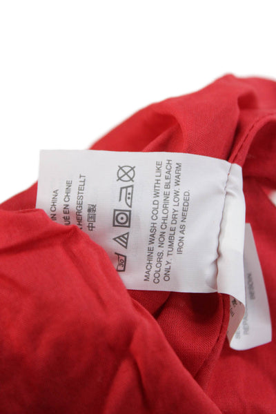 J Crew Women Red Floral Off The Shoulder Cotton Short Dress Size 0