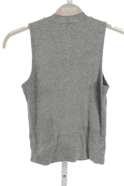 LNA Women Sleeveless High Neck Solid Rayon Top Green Size XS