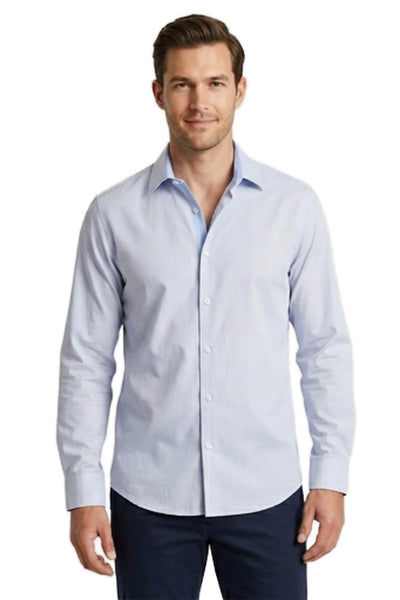 Calvin Klein Mens Shirt Blue Cotton Collared Long Sleeve Solid Size S