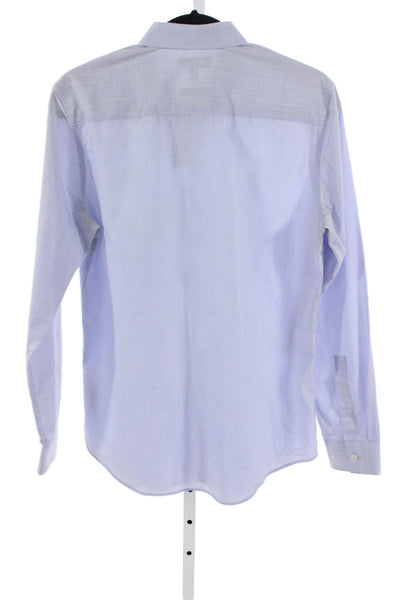 Calvin Klein Mens Shirt Blue Cotton Collared Long Sleeve Solid Size S