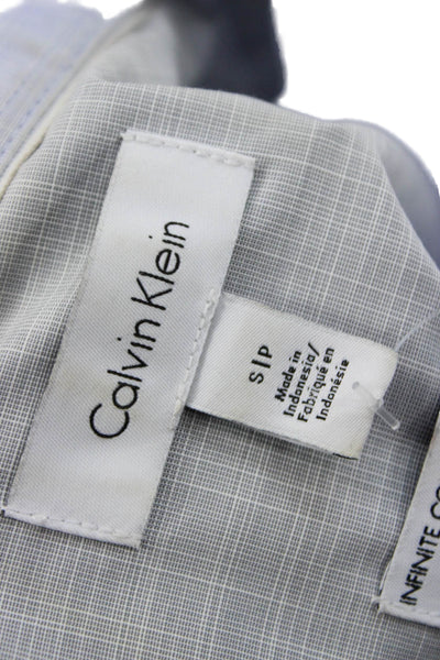 Calvin Klein Mens Shirt Blue Cotton Collared Long Sleeve Solid Size S