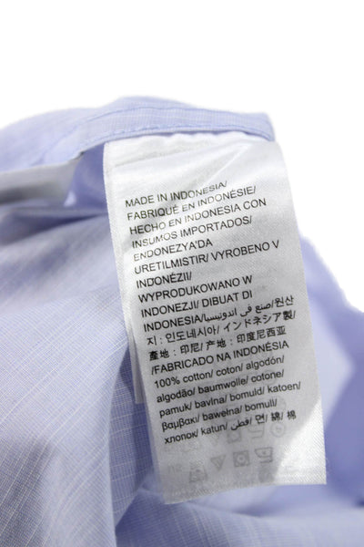 Calvin Klein Mens Shirt Blue Cotton Collared Long Sleeve Solid Size S