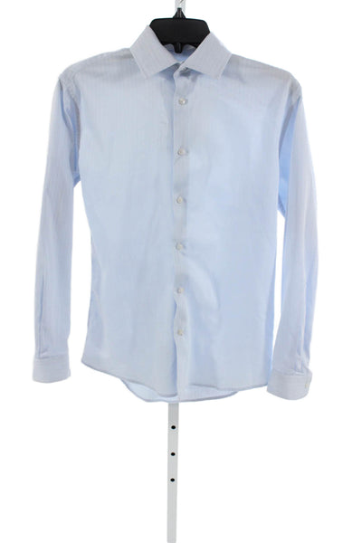 Isaac Mizrahi Womens Cotton Striped Collared Long Sleeve Shirt Size 16
