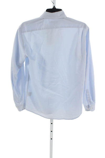 Isaac Mizrahi Womens Cotton Striped Collared Long Sleeve Shirt Size 16