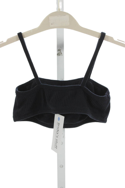 Donni Womens Sports Bra Black Tencel Scoop Neck Size S