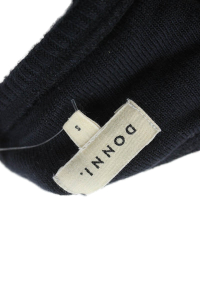 Donni Womens Sports Bra Black Tencel Scoop Neck Size S
