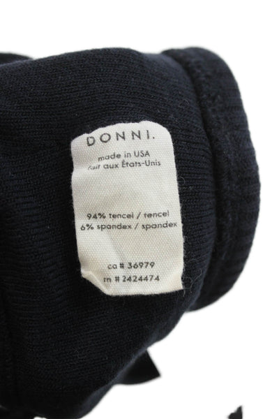 Donni Womens Sports Bra Black Tencel Scoop Neck Size S