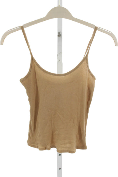 Donni Womens Basic Brown Sleeveless Scoop Neck Tank Size XS