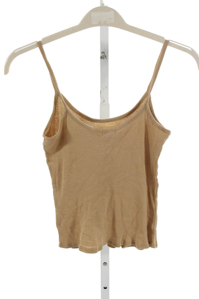 Donni Womens Basic Brown Sleeveless Scoop Neck Tank Size XS