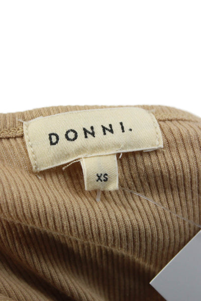 Donni Womens Basic Brown Sleeveless Scoop Neck Tank Size XS