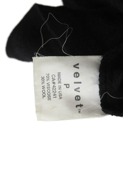 Velvet Women Black Viscose V-Neck Sleeveless Solid Top Size PP