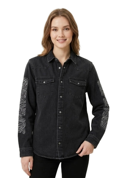 Zara Womens Black Denim Jacket Size M