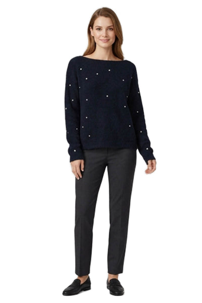 Numph Womens Blue Boat Neck Pullover Sweater Long Sleeve Polyester Size M